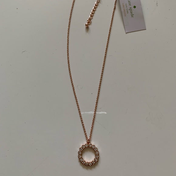 Kate Spade♠️Full Circle Pendant Necklace Rose Gold - Picture 6 of 7
